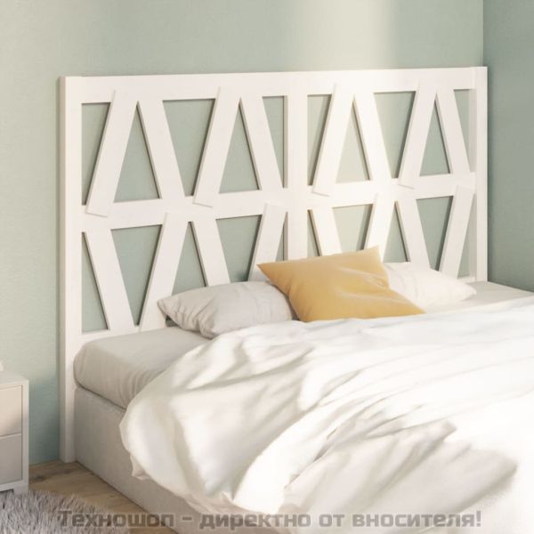 Горна табла за легло, бяла, 146x4x100 см, бор масив