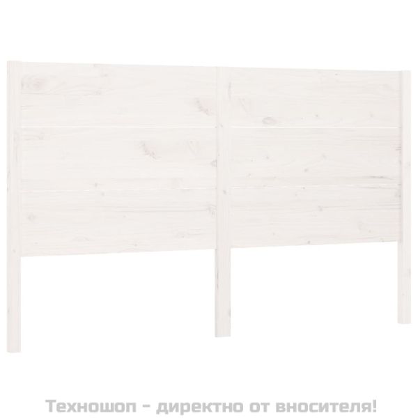 Табла за спалня, бяла, 206x4x100 см, бор масив