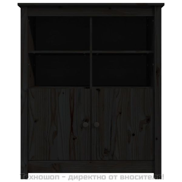 Сайдборд, черен, 83x41,5x100 см, бор масив