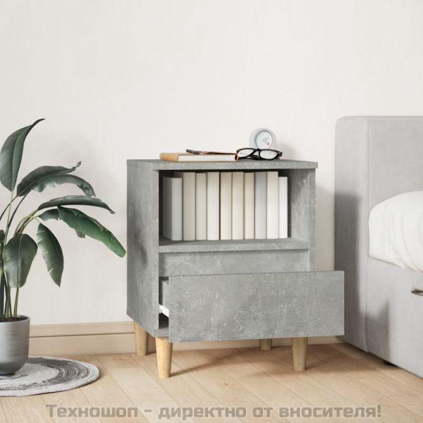 Нощно шкафче, бетонно сиво, 40x35x50 см