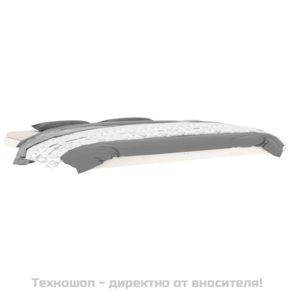 Рамка за легло, бяла, 200x200 см, бор масив