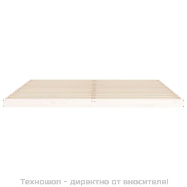 Рамка за легло, бяла, 200x200 см, бор масив