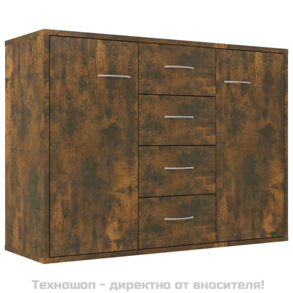 Сайдборд, опушен дъб, 88x30x65 см, инженерно дърво