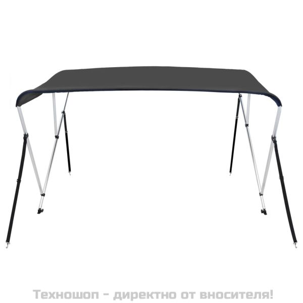 Тента за лодка, 3 дъги, антрацит, 183x160x137 см