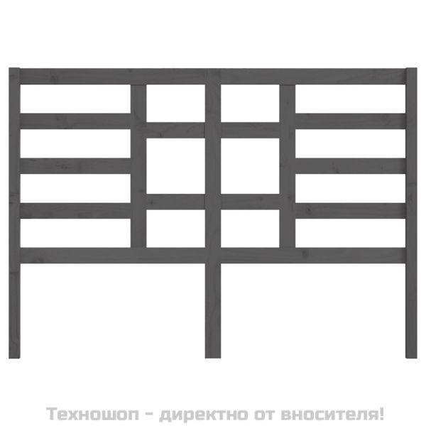 Горна табла за легло, сива, 126x4x104 см, бор масив