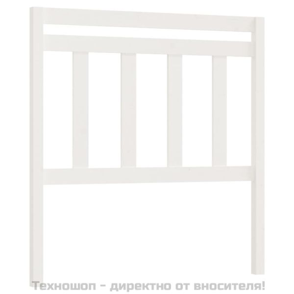 Горна табла за легло, бяла, 96x4x100 см, бор масив