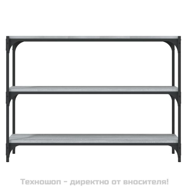 Библиотека сив сонома 100x33x70,5 см инженерно дърво и стомана