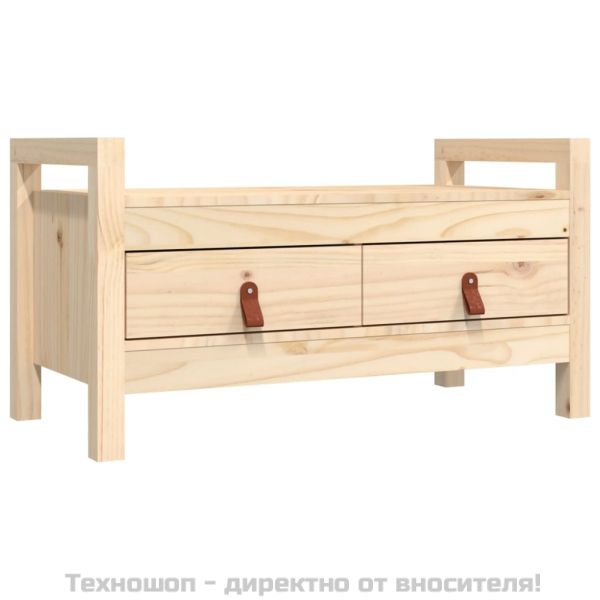 Пейка за антре, 80x40x43 см, борово дърво масив