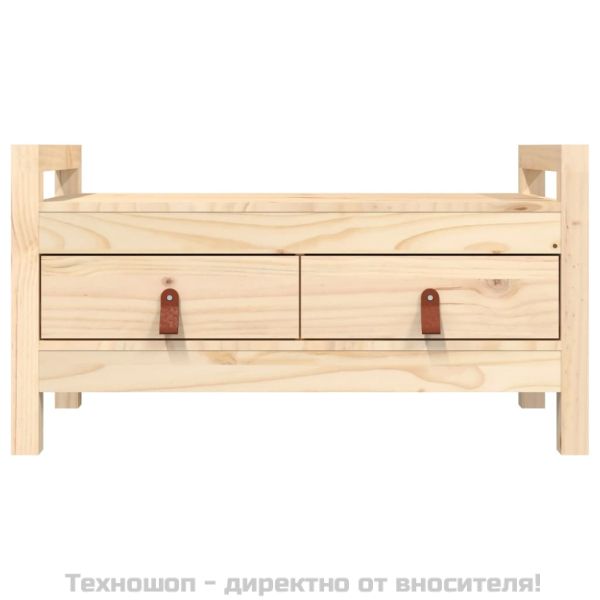 Пейка за антре, 80x40x43 см, борово дърво масив