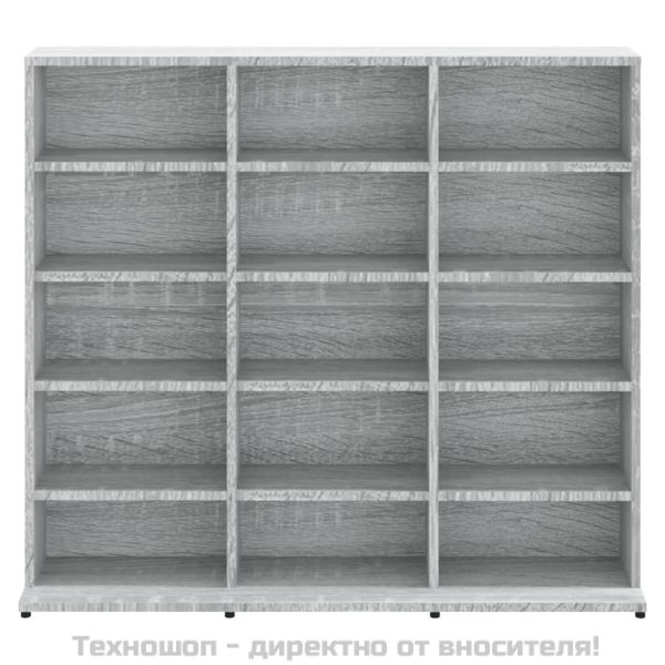 Етажерка за дискове сив сонома 100x23x89,5 см инженерно дърво