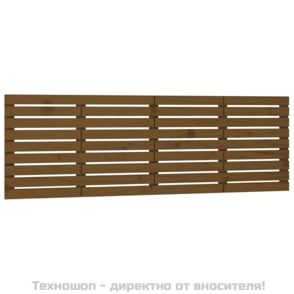 Стенна табла за спалня, меденокафява, 206x3x63 см, бор масив