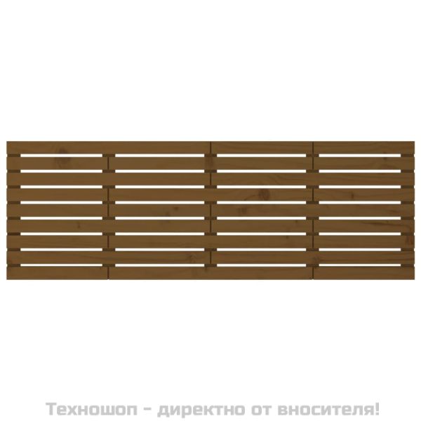 Стенна табла за спалня, меденокафява, 206x3x63 см, бор масив