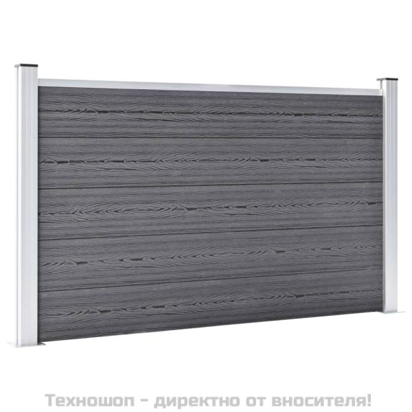Градинска ограда, WPC, 180x105 см, сива