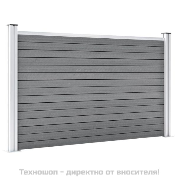 Градинска ограда, WPC, 180x105 см, сива