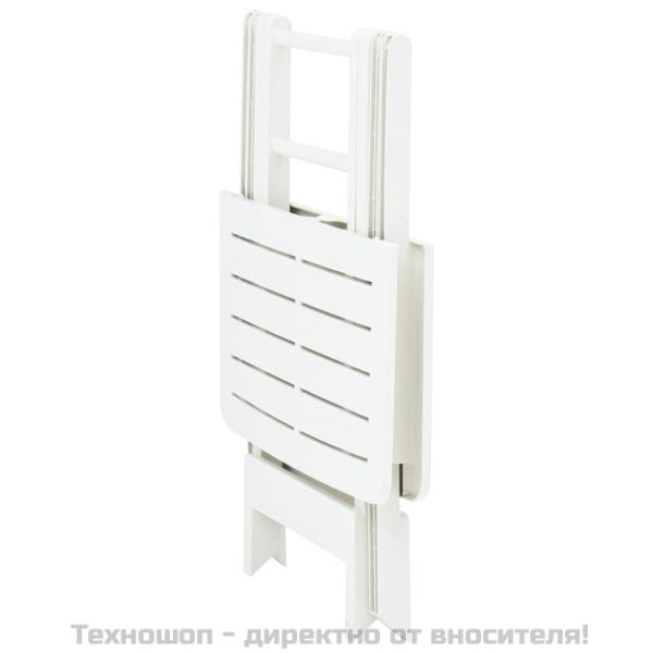 Сгъваема градинска маса, бяла, 79x72x70 см, пластмаса