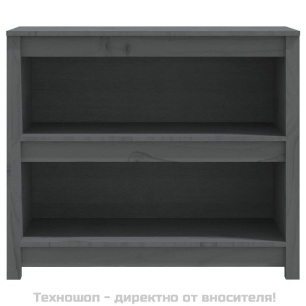 Библиотека, сива, 80x35x68 см, бор масив