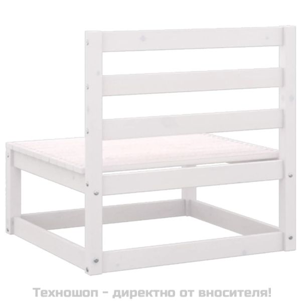 Градински средни дивани, 2 бр, бели, бор масив