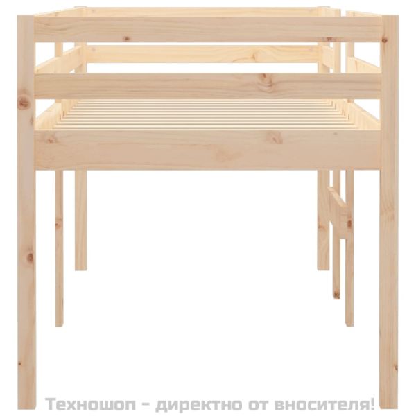 Високо легло, 90x200 см, борово дърво масив