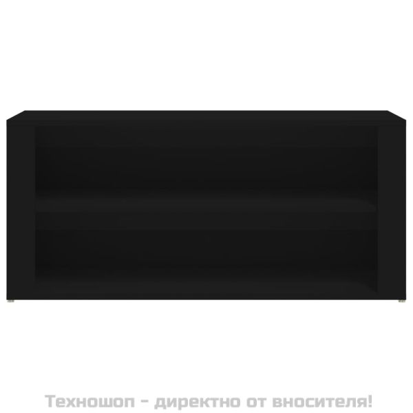 Етажерка за обувки, черна, 100x35x45 см, инженерно дърво