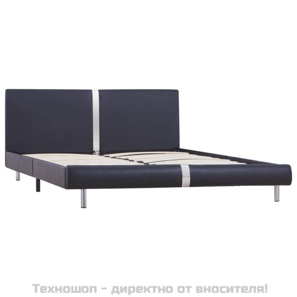 Рамка за легло, черна, изкуствена кожа, 120x200 cм