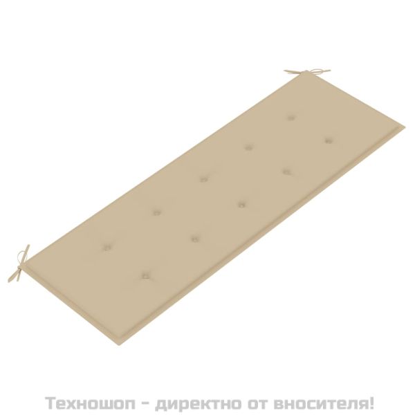 Възглавница за градинска пейка бежова 150x50x4 см оксфорд плат