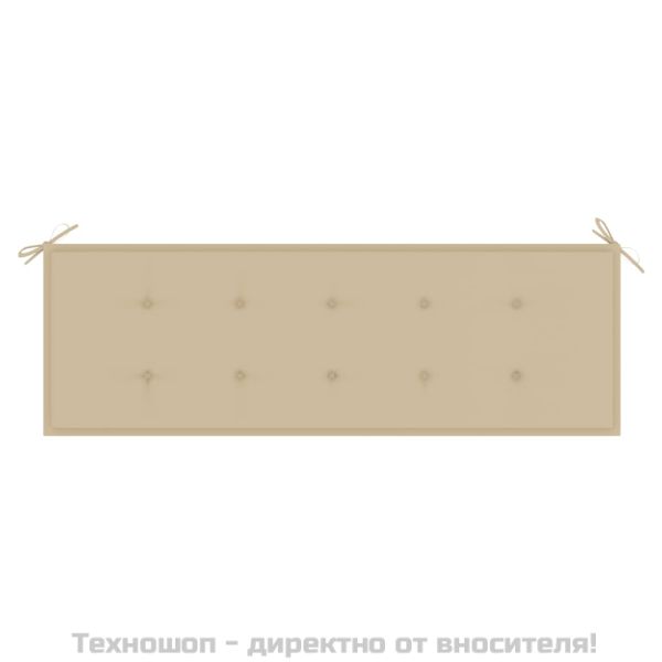 Възглавница за градинска пейка бежова 150x50x4 см оксфорд плат