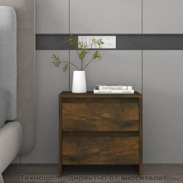 Нощни шкафчета 2 бр опушен дъб 45x34,5x44,5 см инженерно дърво
