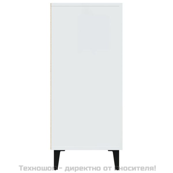 Сайдборд, бял, 90x34x80 см, инженерно дърво