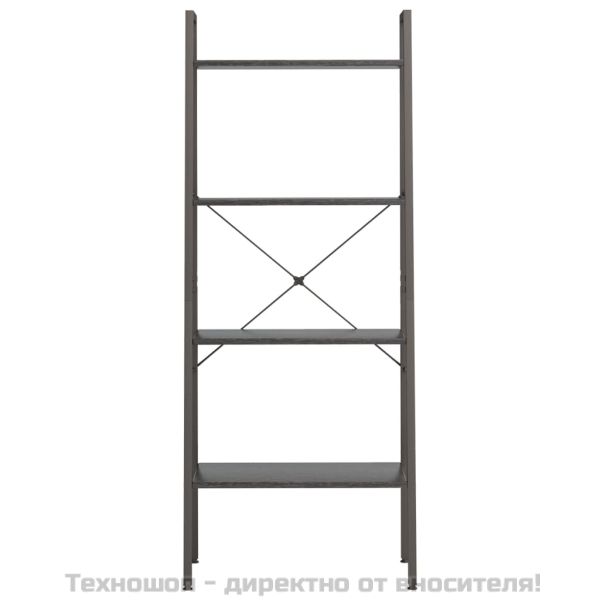 Стояща етажерка стълба 4 рафта черно 56x35x140 см