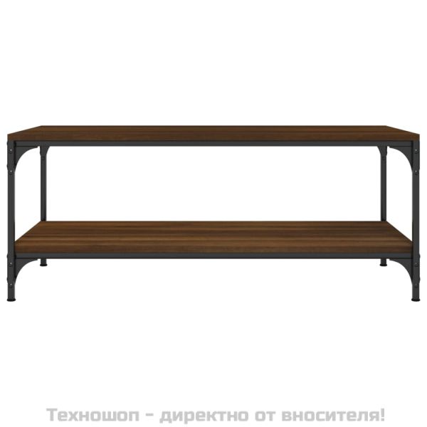 Кафе маса, кафяв дъб, 80x50x40 см, инженерно дърво