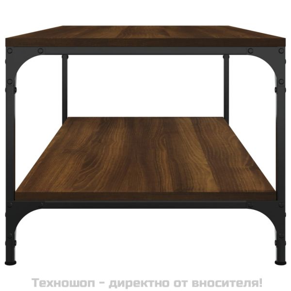 Кафе маса, кафяв дъб, 80x50x40 см, инженерно дърво