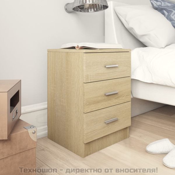 Нощни шкафчета, 2 бр, дъб сонома, 38x35x56 см, инженерно дърво