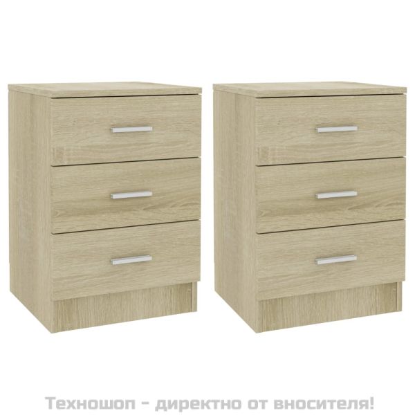 Нощни шкафчета, 2 бр, дъб сонома, 38x35x56 см, инженерно дърво