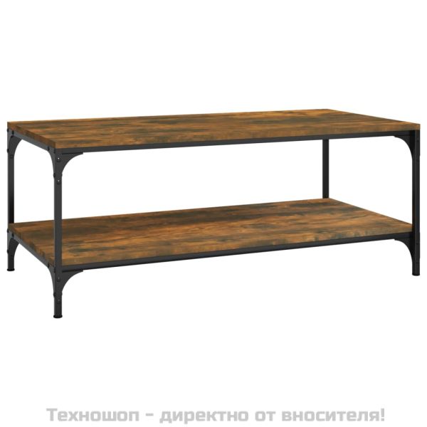 Кафе маса, опушен дъб, 80x50x40 см, инженерно дърво