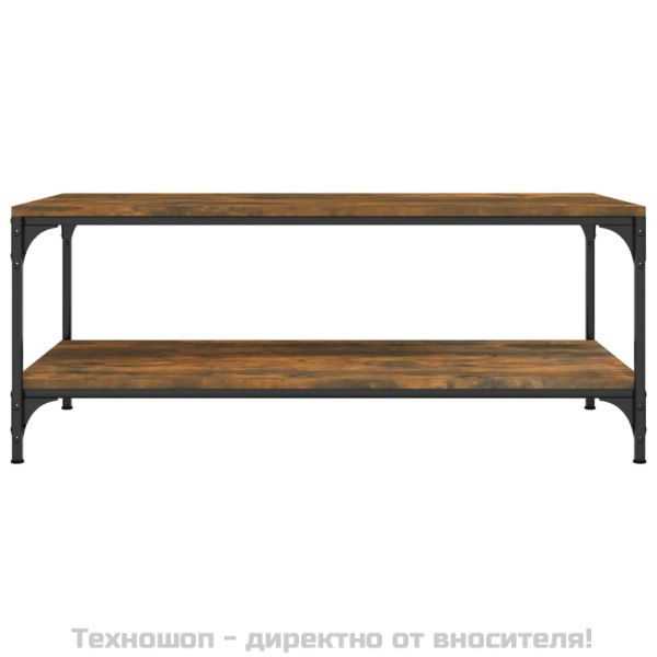 Кафе маса, опушен дъб, 80x50x40 см, инженерно дърво