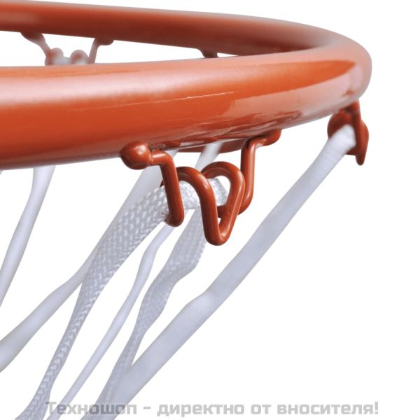 Баскетболен кош с мрежа, оранжев, 45 см