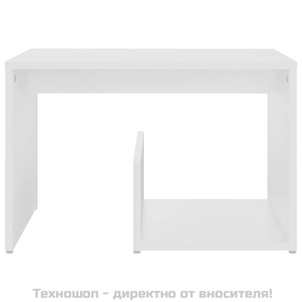 Странична маса, бяла, 59x36x38 см, инженерно дърво
