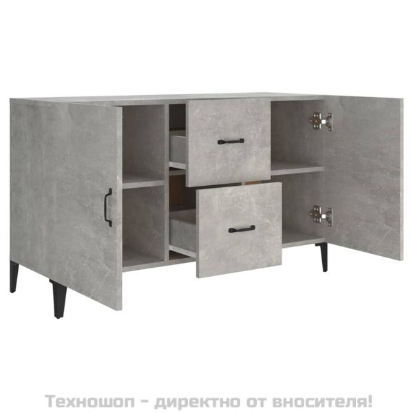 Сайдборд, бетонно сив, 100x36x60 см, инженерно дърво
