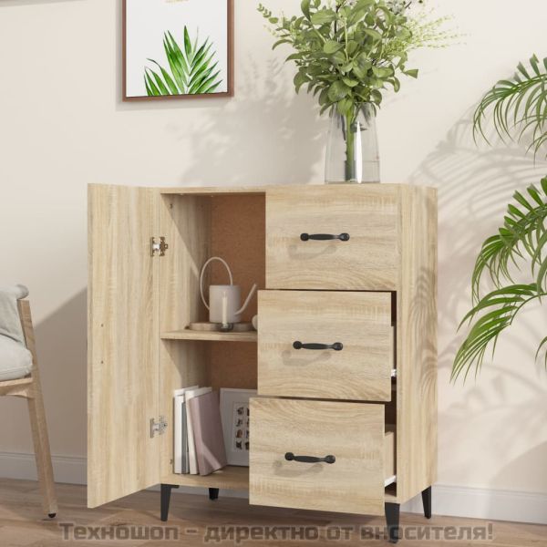 Сайдборд, дъб сонома, 69,5x34x90 см, инженерно дърво