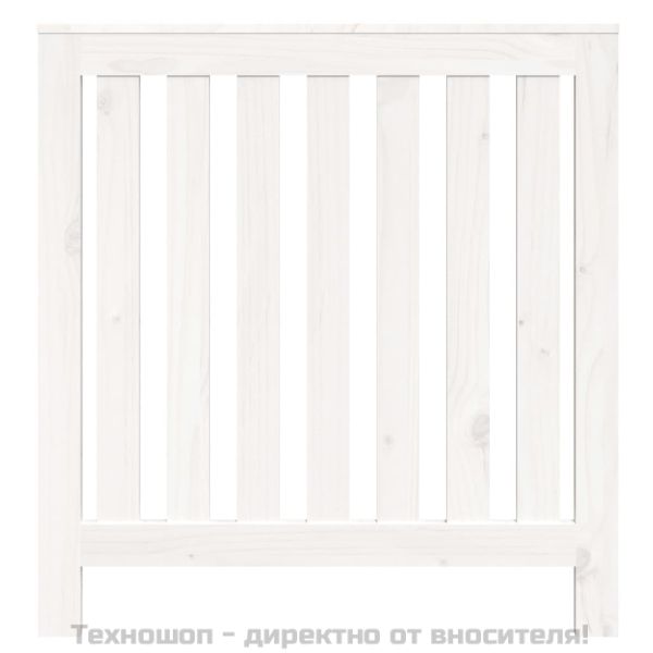 Параван за радиатор, бял, 79,5x19x84 см, борово дърво масив