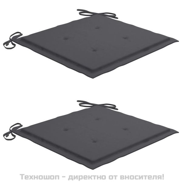 Възглавници за столове 2 бр антрацит 50x50x4 см Оксфорд плат
