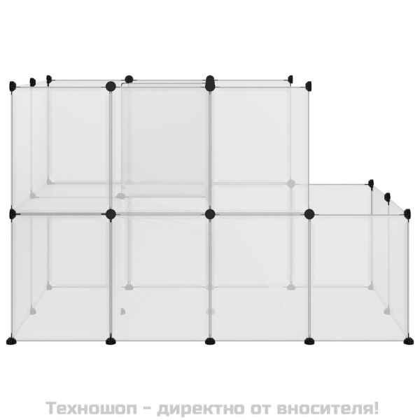 Клетка за малки животни прозрачна 142x74x93 см PP и стомана