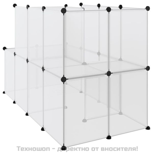 Клетка за малки животни прозрачна 142x74x93 см PP и стомана