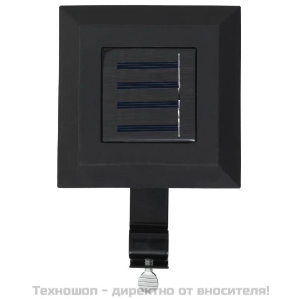 Градински соларни лампи, 6 бр, LED, квадратни, 12 см, черни