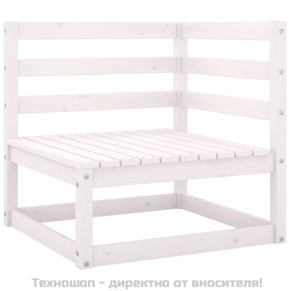 Градински ъглов диван с възглавници антрацит борово дърво масив