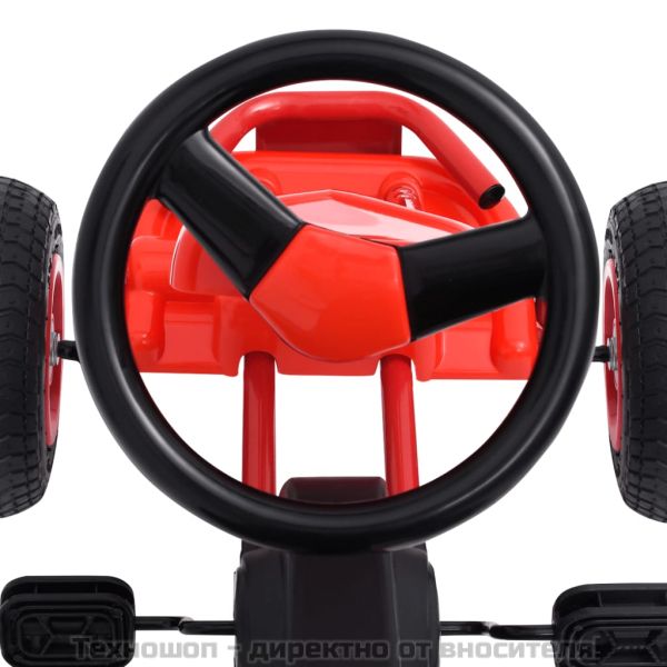 Детски картинг с педали и гуми, червен