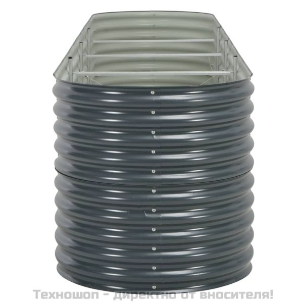 Градинска висока леха 400x80x81 см поцинкована стомана сива