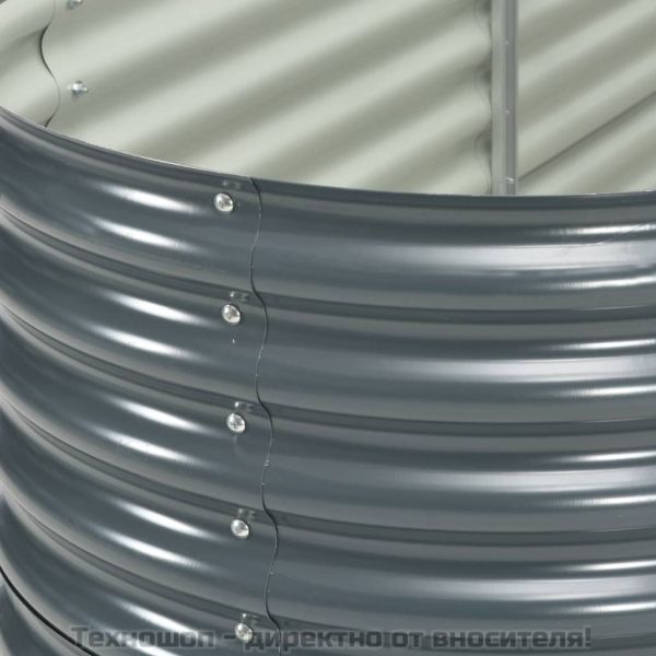 Градинска висока леха 400x80x81 см поцинкована стомана сива