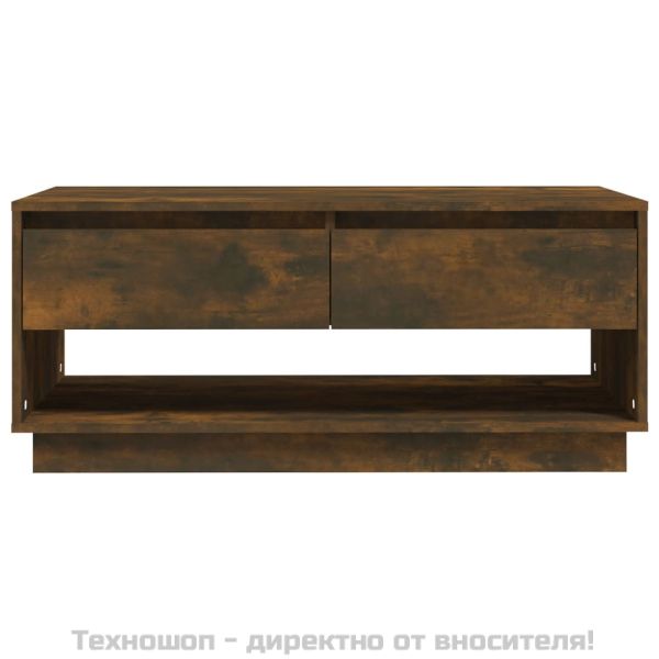 Кафе маса, опушен дъб, 102,5x55x44 см, инженерно дърво