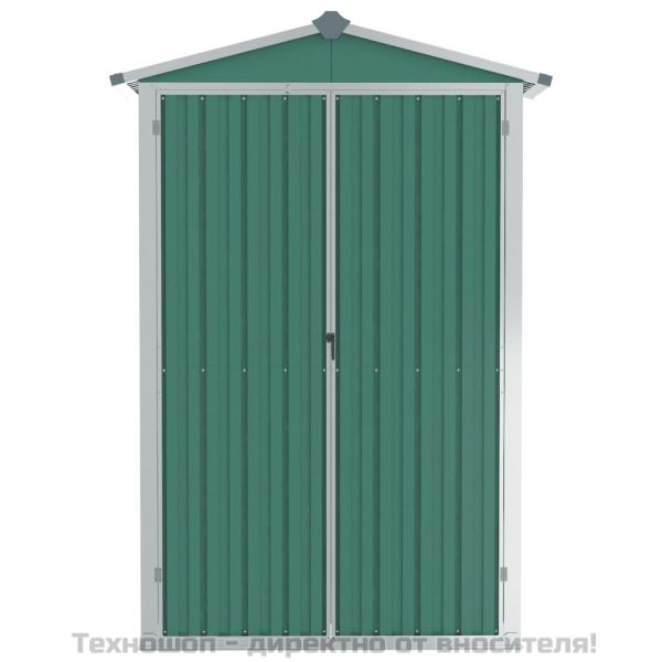 Градинска барака, зелена, 116x45x175 см, поцинкована стомана